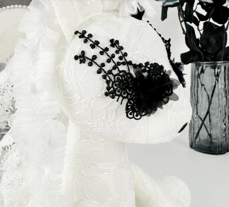 Stuffed White Bride Goth Unicorn