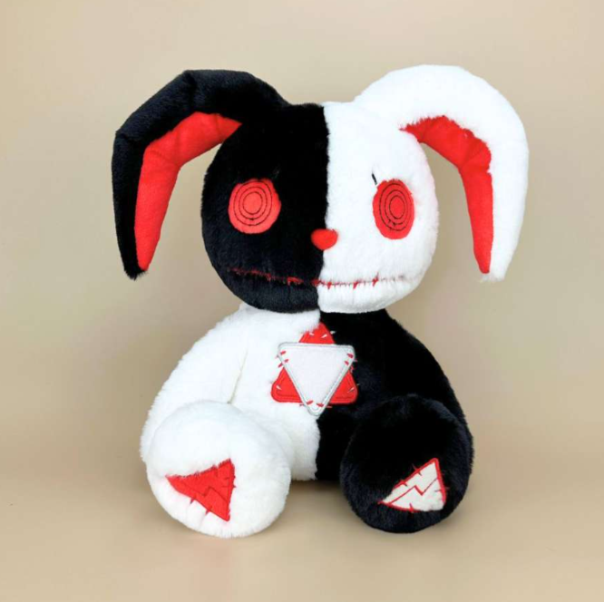 Goth Voodoo Black and White Bunny Plush