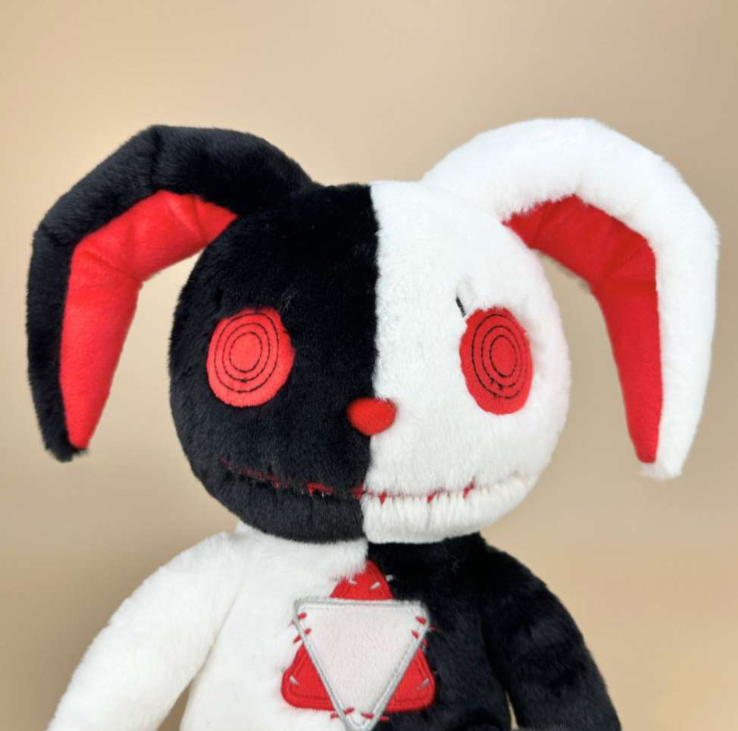 Goth Voodoo Black and White Bunny Plush