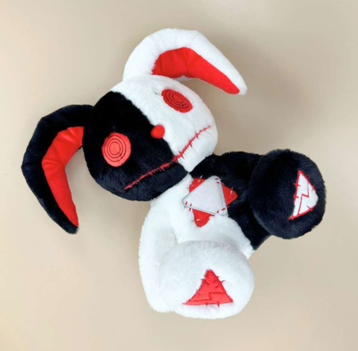 Goth Voodoo Black and White Bunny Plush