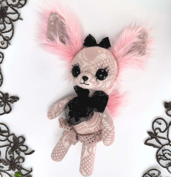 Kawaii Emo Pink Fennec Fox Plush