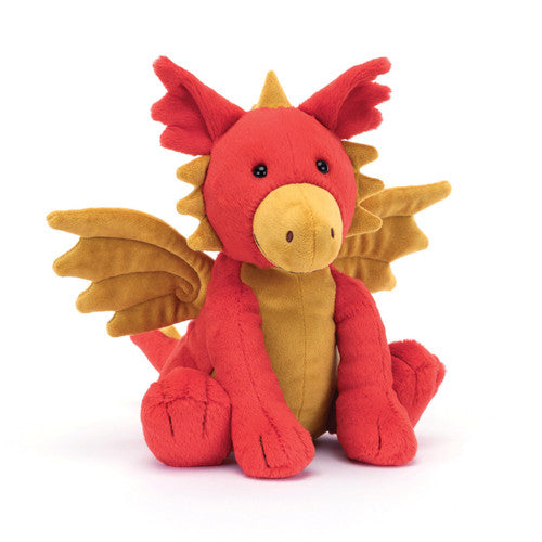 Jellycat Darvin Dragon Red and Gold 20cm