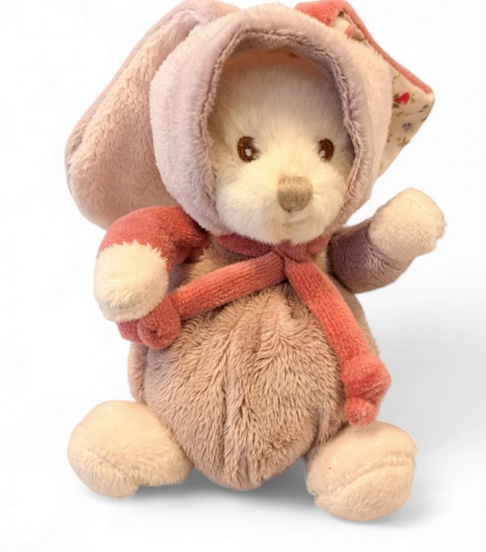Bukowski Ziggy Happy Bibi plush bear disguised as a pink rabbit