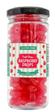 Scott Bros Candy Vintage Raspberry Drops Boiled Sweets Jar 155g Aust Made