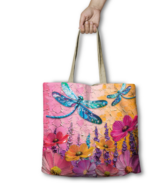 Lisa Pollock Shopping Bag - Playful Dragonfly