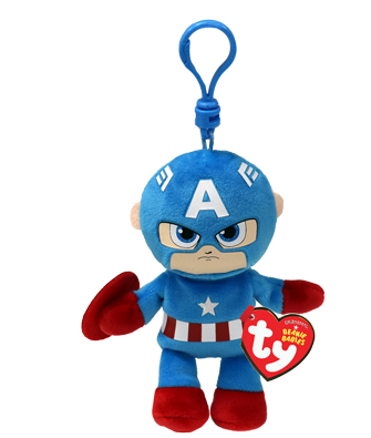 Marvel Captain America Clip Soft Beanie Babies