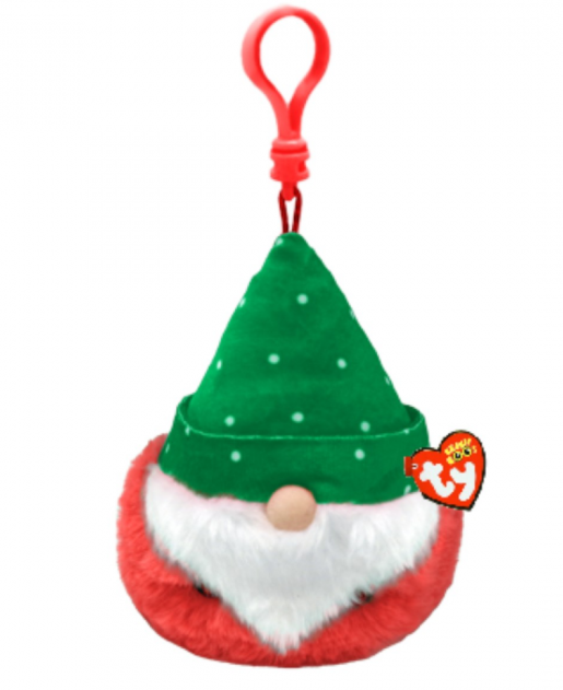 Christmas Turvey the Green Hat Gnome Clip Beanie Balls