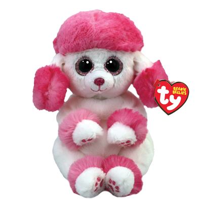 Heartly the Pink and White Valentines Poodle regular Beanie Bellies