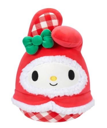 Squishmallows Sanrio Christmas My Melody Christmas Gingham 10" Plush