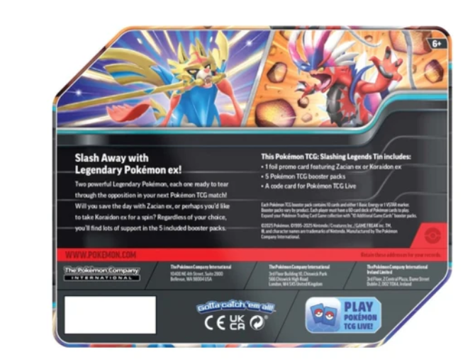 Pokemon TCG Slashing Legends Tin