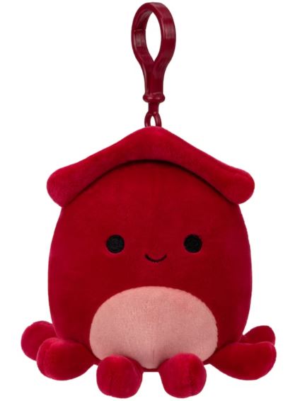 3.5” Squishmallows Clip-On, Altman the Red Squid