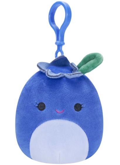 3.5” Squishmallows Clip-On, Bluby the Blueberry