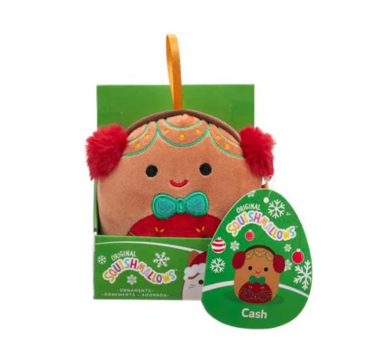 Squishmallows 4" Plush 2024 Christmas Ornament - Cash