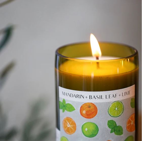 Candle - Mandarin + Basil Leaf & Lime, Unwind Candle Co.