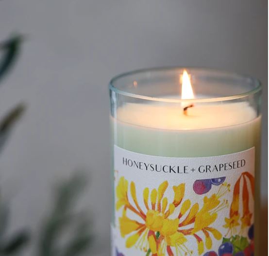 Candle - Honeysuckle & Grapeseed, Unwind Candle Co.