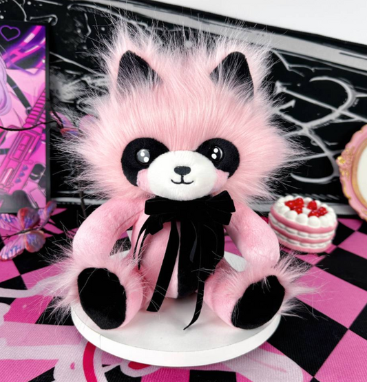 Emo Kawaii Pink Raccoon Stuffed Toy
