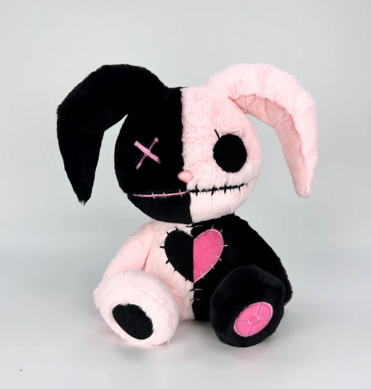 Goth Voodoo Pink and Black Bunny Plush