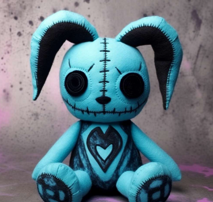 Arctic Blue Voodoo Scary Rabbit Stuffed Toy