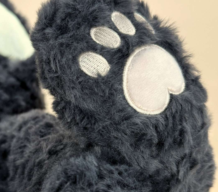 Cute Black Devon Rex Cat Plush