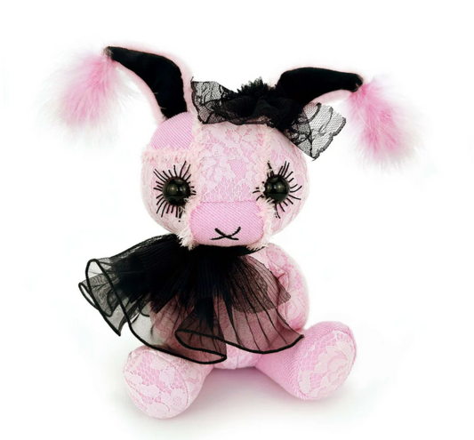 Pink Emo Bunny Stuffed Animal