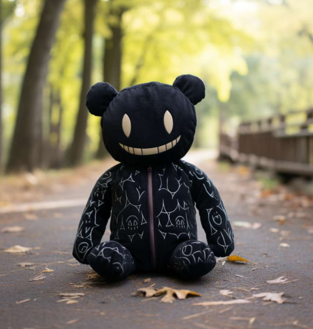 Goth Teddy Bear Case With Zip
