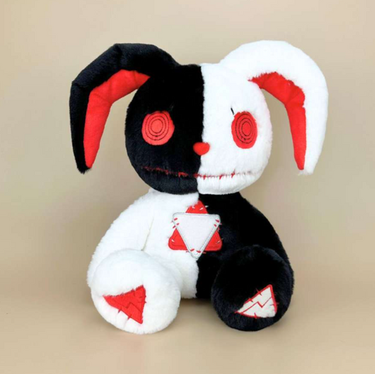Goth Voodoo Black and White Bunny Plush