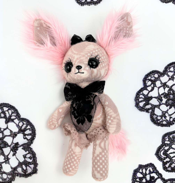 Kawaii Emo Pink Fennec Fox Plush