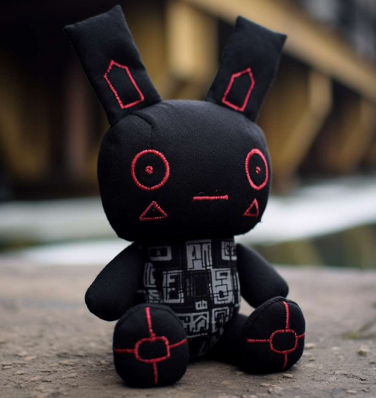 Black Cyber Goth Bunny Plush