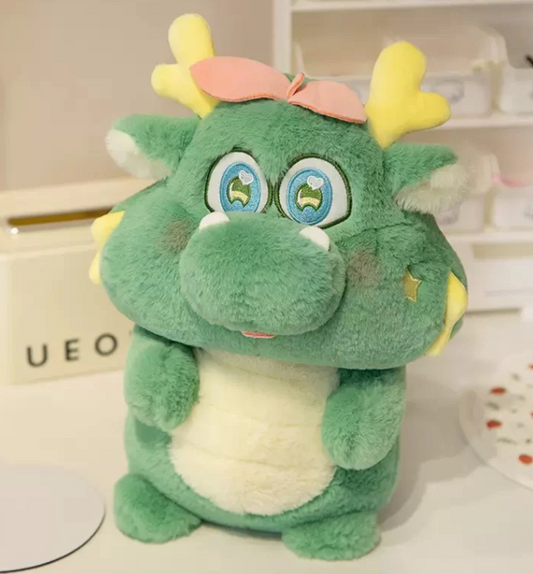 Kawaii Fluffy Dragon Stuffed Animal Green