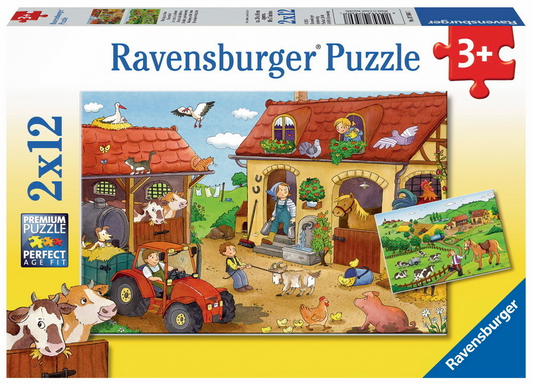 Ravensburger Puzzle 2x12pc - Working on the Farm