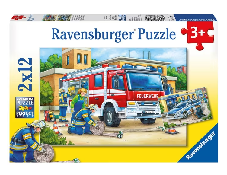 Ravensburger - 2 x 12Pc Police and Firefighters Puzzle