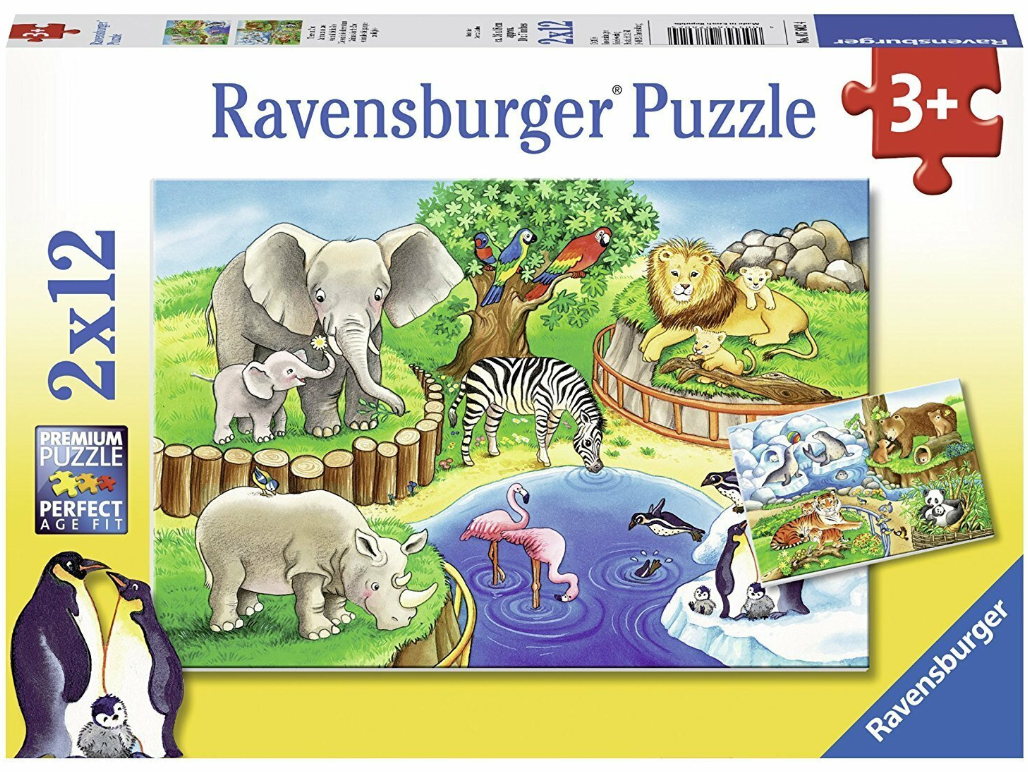 Ravensburger Puzzle 2x12pc - Animals In The Zoo