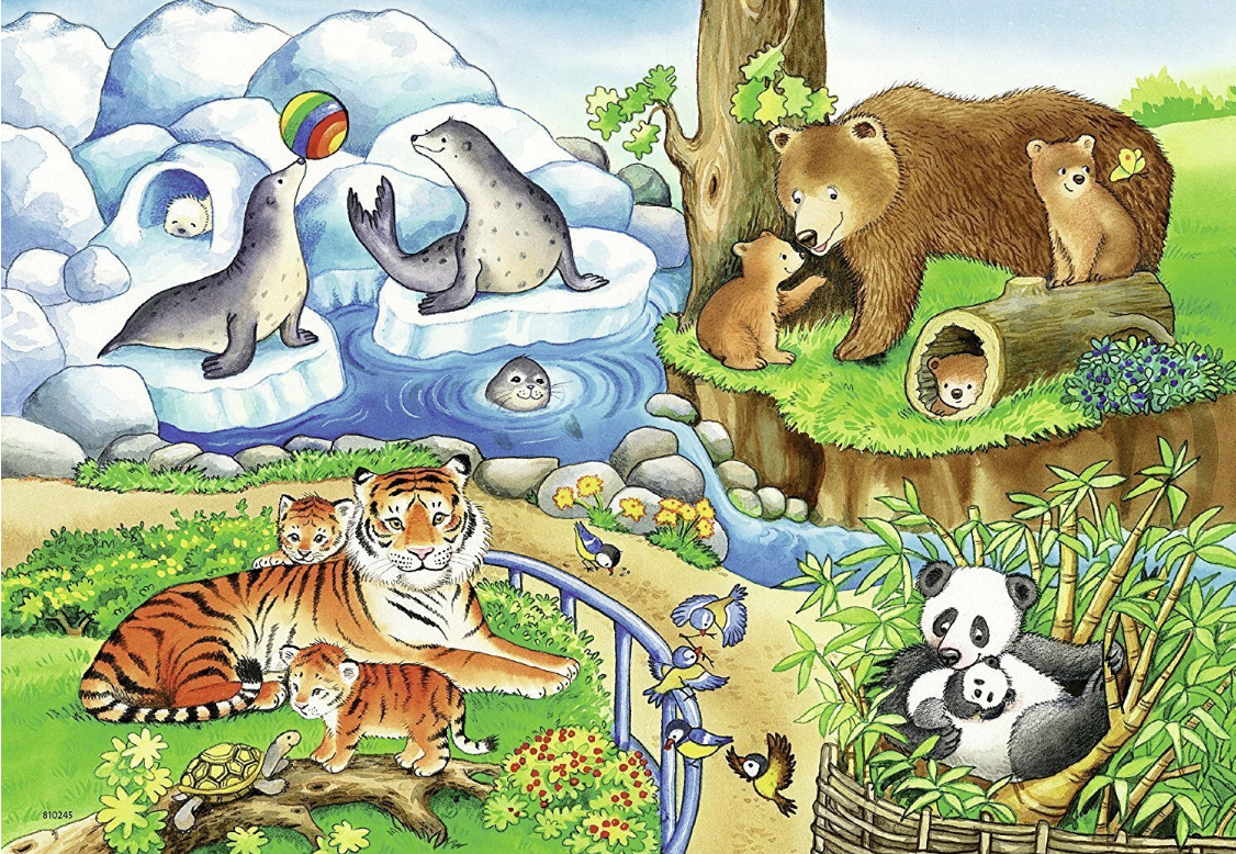 Ravensburger Puzzle 2x12pc - Animals In The Zoo