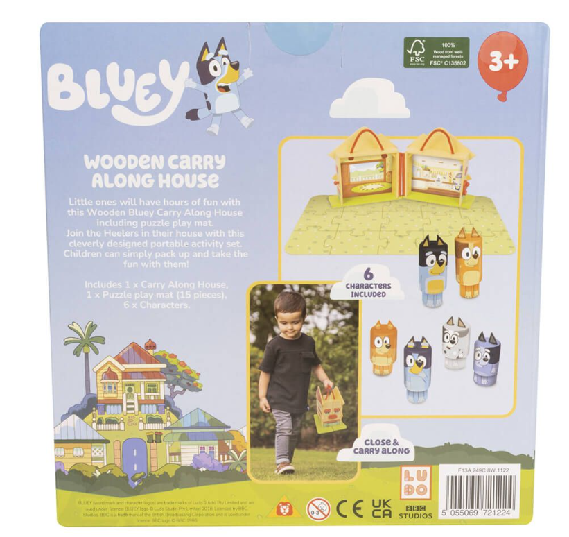 Bluey Wooden Carry Along House