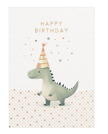 Foil Card - Happy Birthday Dinosaur