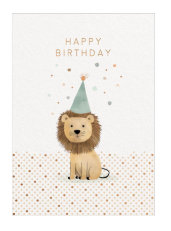 Foil Card - Happy Birthday Lion