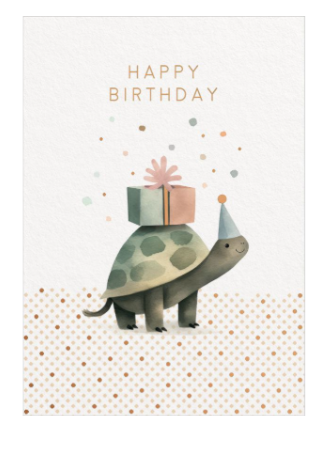 Foil Card - Happy Birthday Tortoise