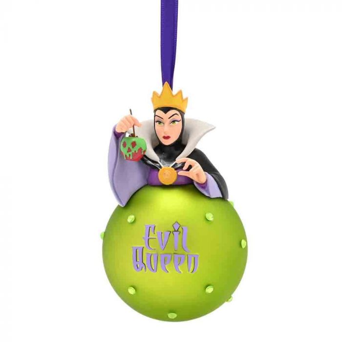 Disney Christmas Evil Quees On Glass Bauble