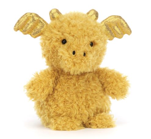 Jellycat Little Dragon Gold & Glitter