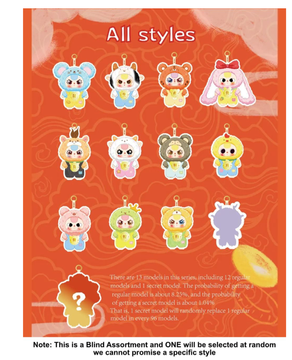 Baby Three: Chinese Zodiac V2 Plush Blind Box