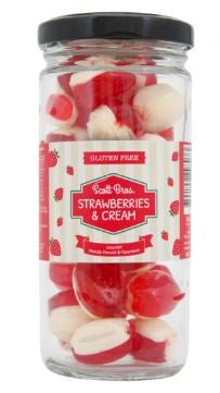 Scott Bros Candy Vintage Strawberries and Cream Boiled Sweets Jar 155g Aust Made