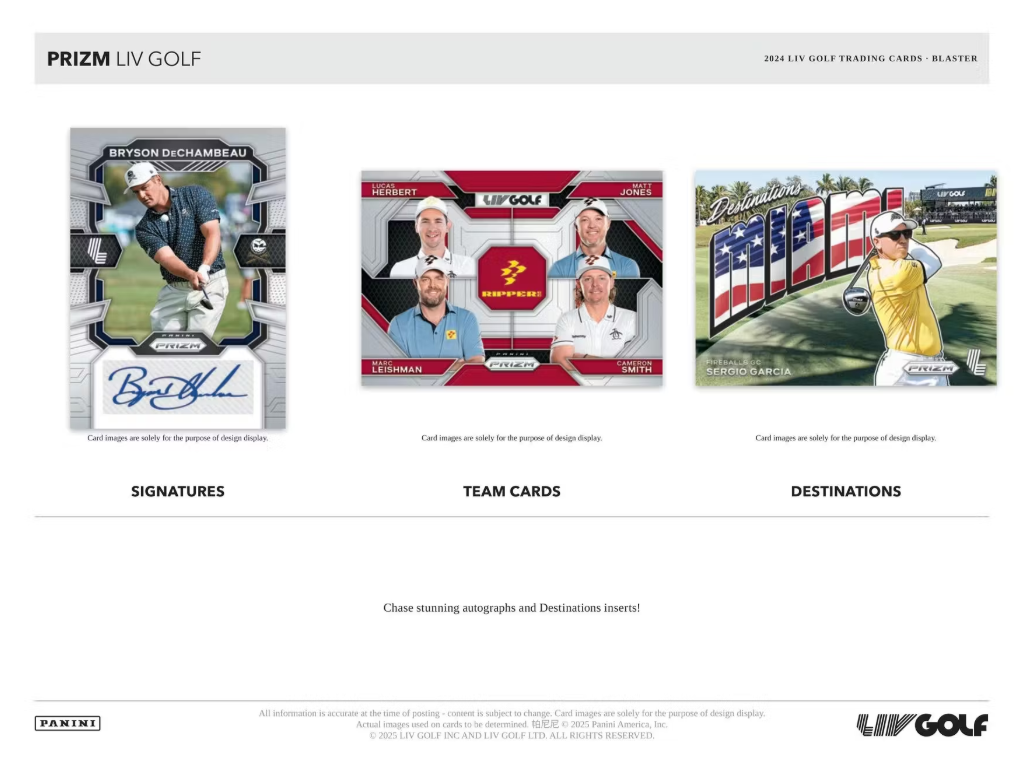 LIV Golf Panini 2024 Prizm Trading Card BLASTER Box [6 Packs]