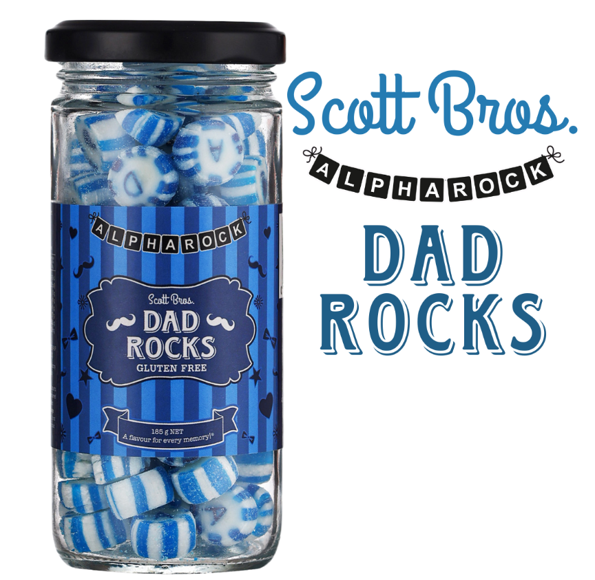 Scott Bros Candy Vintage Dad Rocks Boiled Sweets Jar 155g