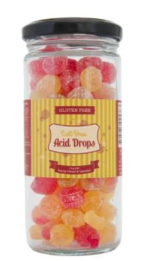 Scott Bros Candy Vintage Acid Drops Boiled Sweets Jar 155g Aust Made