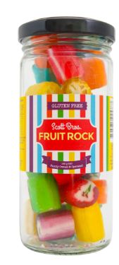 Scott Bros Candy Fruit Rock Boiled Sweets Jar 155g Aust Made