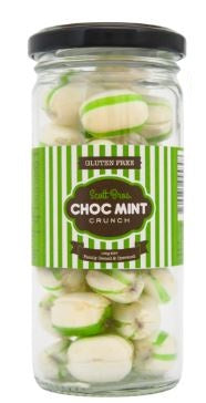 Scott Bros Candy Vintage Choc Mint Crunch Boiled Sweets Jar 155g Aust Made