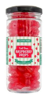 Scott Bros Candy Vintage Raspberry Drops Boiled Sweets Jar 155g Aust Made