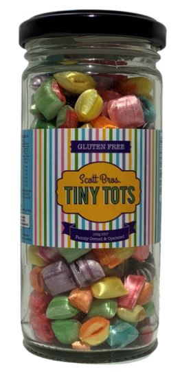 Scott Bros Candy Tiny Tots Boiled Sweets Jar 155g Aust Made