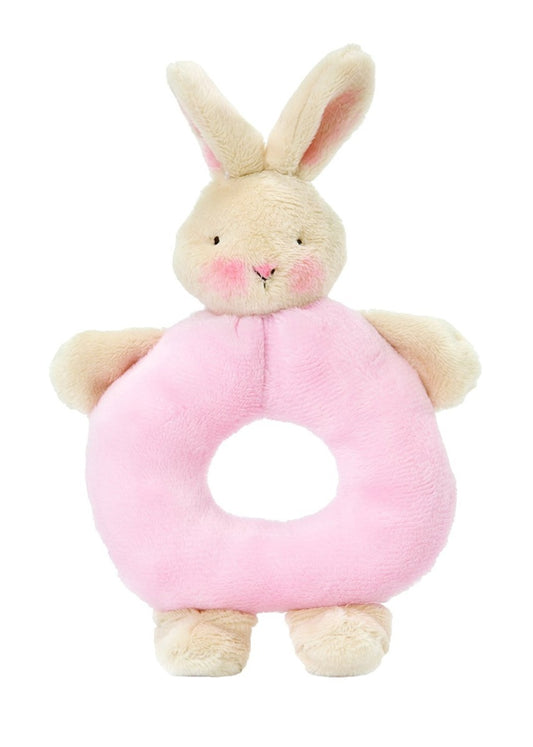 Bunnies By the Bay Ring Rattle Bud Bunny - Pink