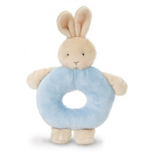 Bunnies By the Bay Ring Rattle Bud Bunny - Blue
